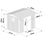 Lade das Bild in den Galerie-Viewer, Gartenhaus aus galvanisiertem Stahl Roka 7,1 m² + Verankerungsset - X-Métal
