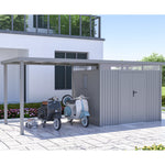Lade das Bild in den Galerie-Viewer, Expertenmeinung zum Vordach aus verzinktem Stahl für das Kosto-Gartenhaus 5,29m² oder 6,76m² - X-METAL
