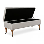 Lade das Bild in den Galerie-Viewer, Bank Truhe Geknöpft "Philippine" - Beige Stoff
