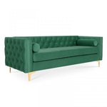 Lade das Bild in den Galerie-Viewer, 3-Sitzer-Sofa Edward aus Samt mit goldenen Füßen
