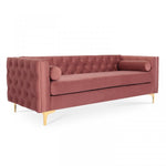 Lade das Bild in den Galerie-Viewer, 3-Sitzer-Sofa Edward aus Samt mit goldenen Füßen
