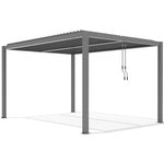 Lade das Bild in den Galerie-Viewer, Bioklimatische freistehende Aluminium-Pergola in Hellgrau, 4x3m - X-METAL
