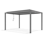 Lade das Bild in den Galerie-Viewer, Bioklimatische freistehende Aluminium-Pergola in Hellgrau, 4x3m - X-METAL
